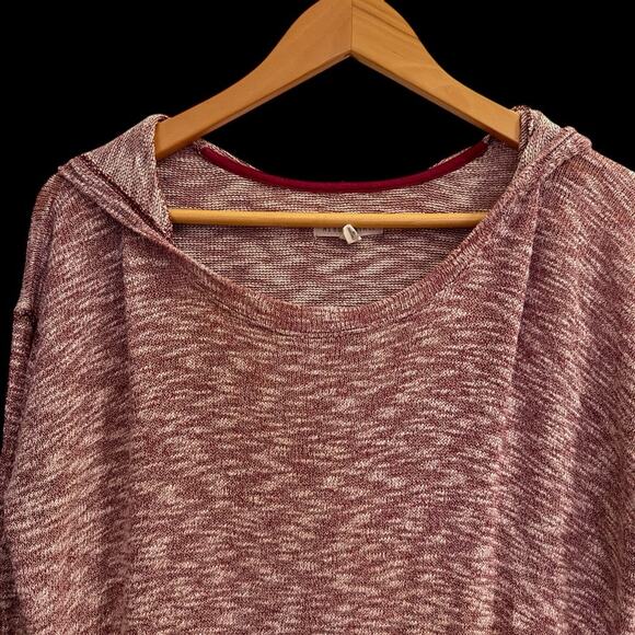 Aeropostale Women’s Marled Burgundy Lightweight Knit Hoodie Pullover XL - Picture 2 of 7